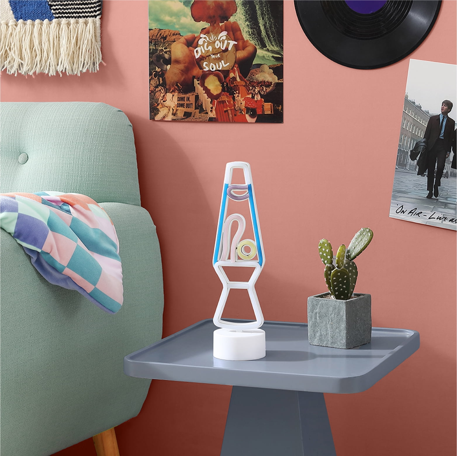 Urban Shop 12.25" Lava LED Neon Table Light, Multicolor