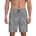 thumbnail image 1 of Balery Black Leopard Pantalones cortos de pijama de punto de algodón para hombre con cinturilla y bolsillos-Small, 1 of 6