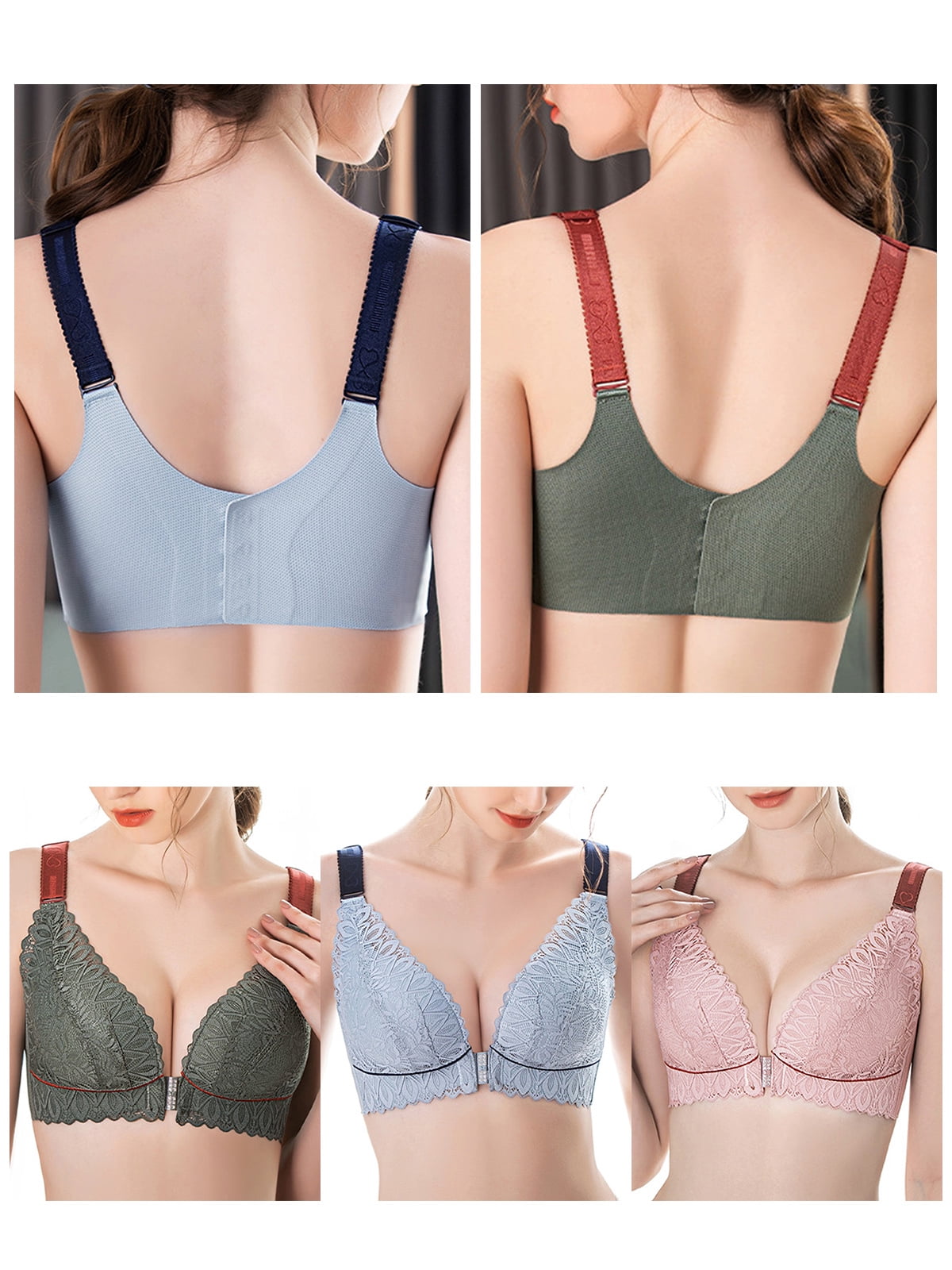 Buy pekdi Women Front Closure Bra Lace Thin Padded No Underwire