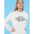 thumbnail image 2 of Clownfish Pencil Drawing Hoodie Women -Image by Shutterstock, Female XX-Large, 2 of 4