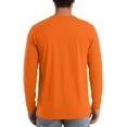 thumbnail image 3 of Fabrcox Fall Spring S-3xl Mens Shirts Casual Long Sleeve Crew Neck Solid Color Trendy Long Sleeve Basic Tee Casual Lightweight Pullover T-Shirt Saffron L, 3 of 4