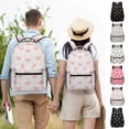 thumbnail image 3 of FUZHIQ Bow School Backpack for Ages 6-12 Dual Front Pockets Breathable Padded Straps Sweet Style Student Bookbag, Pink, 3 of 6