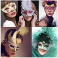 thumbnail image 5 of 14 PCS White Masquerade Masks DIY Paper Masks Half Face Mardi Gras Mask Halloween Party Mask, 5 of 5