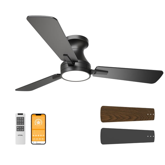 Ventilador de techo OPONL de 42 pulgadas negro con luz y control remoto