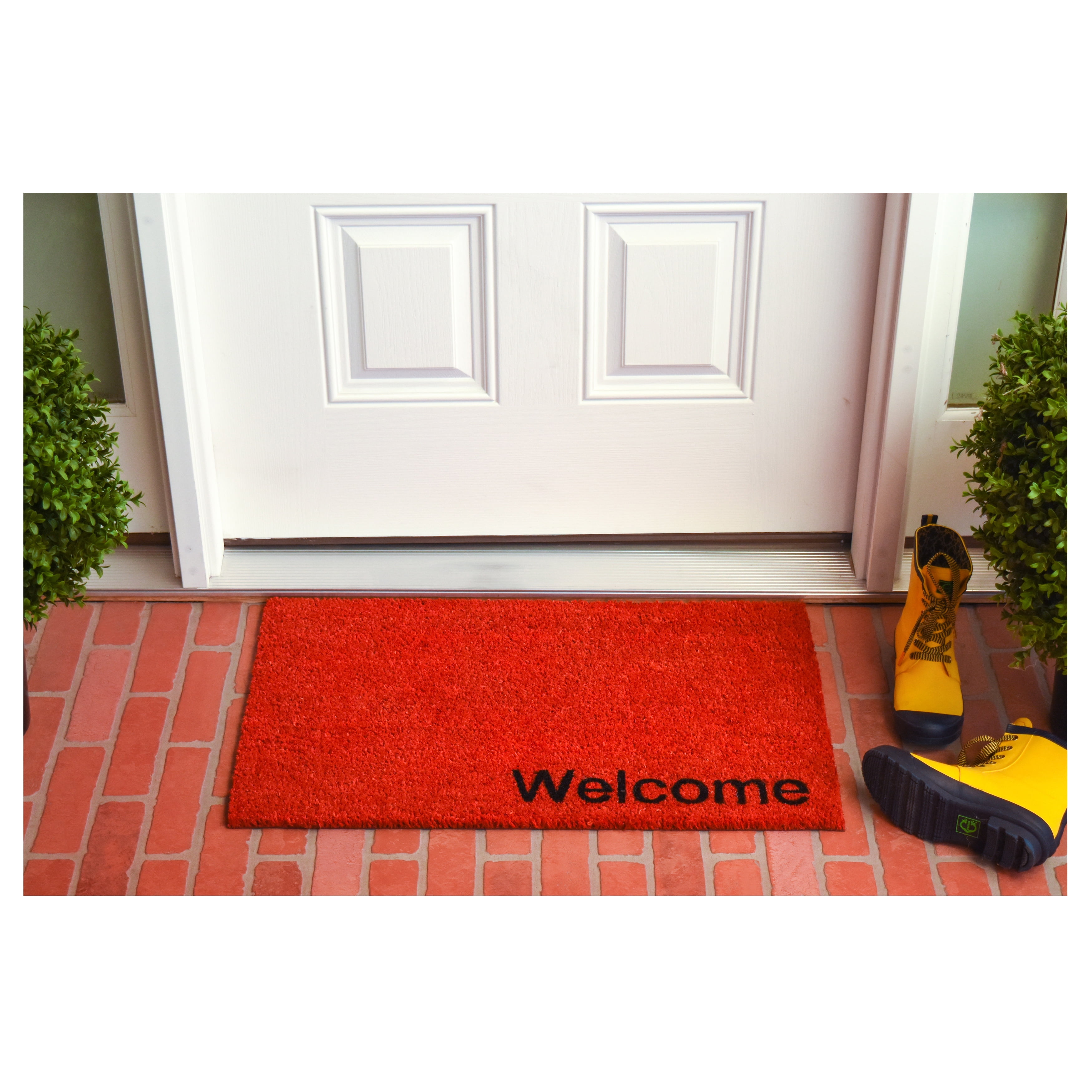 Collins Red Pastel Welcome Doormat, 24" x 36"