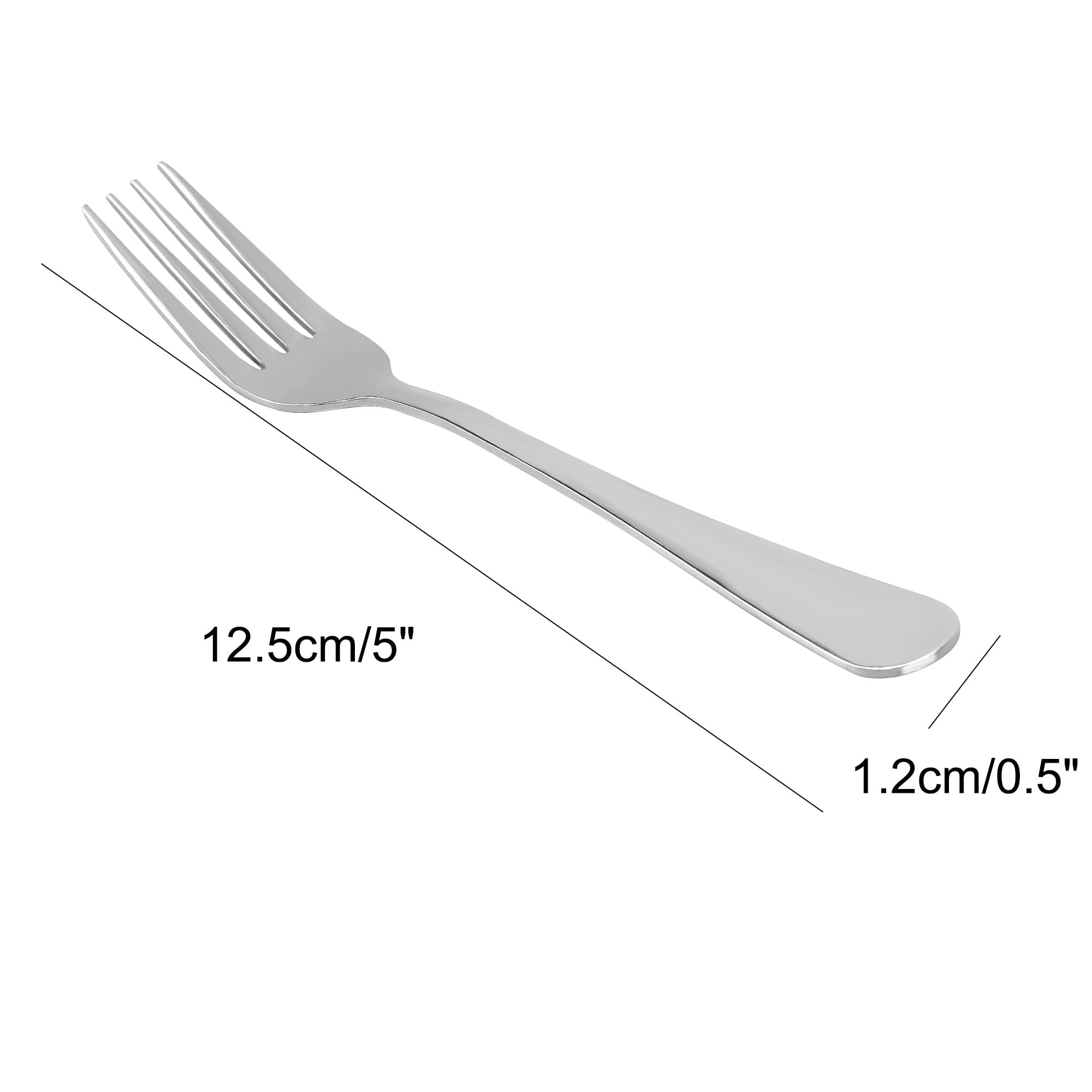 Unique Bargains Household Tableware Stainless Steel Dinner Fork 19.2cm L 6-Pack Silver