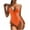 Orange, variant on One Piece Swimsuit for Women Women Multi Color Solid Color High Waist Conjoined Body Swimsuit Bikini