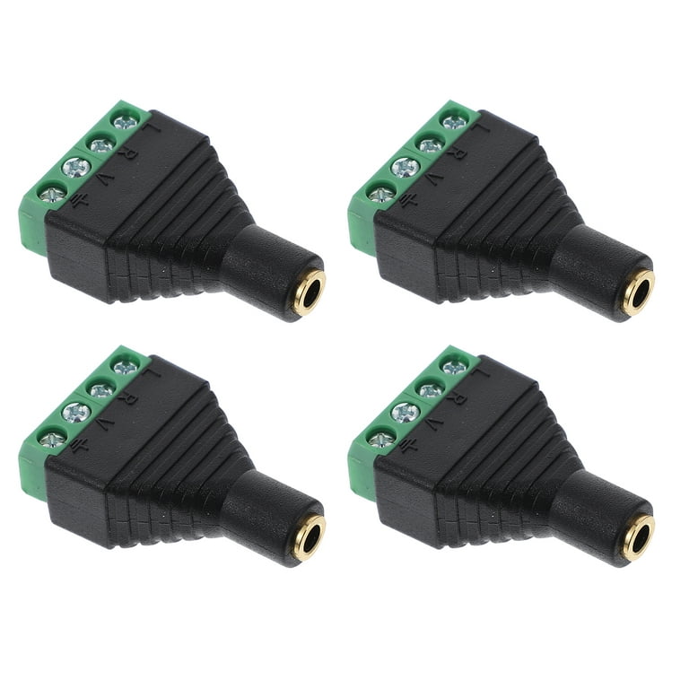 4pcs 3.5mm Stereo Female Terminal Block Panel Mount Connector Adapter Joint  