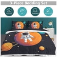 thumbnail image 5 of 3 Pcs Soft Bedding Set, Includes 1 Duvet Cover with Zipper And 2 Pillow,Shams Cartoon Space Astronaut Twin(86"x70"), 5 of 8