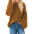 thumbnail image 1 of Asyoly Women Cable Knit Sweater Long Batwing Sleeve Crewneck Chunky Oversized Pullover Casual Loose Jumper Winter Warm Tops, 1 of 4