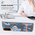 thumbnail image 2 of Compatible for Samsung Galaxy S20 Case with Ring Kickstand Holder Clear Floral Pattern Hybrid PC TPU Shockproof Protective Phone Case Cover for Samsung Galaxy S20 Women Girls, Blue Flower, 2 of 5
