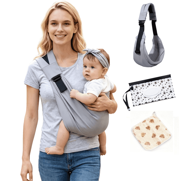 Baby Sling Carrier Adjustable Baby Sling -Toddler Sling Comfortable Baby Wrap Carriers Ergonomic-Designed, Travel Friendly Carrying