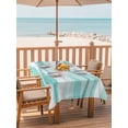 thumbnail image 2 of Outdoor Tablecloth with Umbrella Hole for Patio/Picnic/Party/Camping, Aqua Ombre Waterproof Table Cloth Rectangle Table Cover Washable, Modern Moire Abstract Art Aesthetics (52"x 70"), 2 of 9