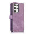 thumbnail image 4 of Wallet Case for Samsung Galaxy S21 Ultra with Zipper Pouch,Magnetic PU Leather Flip Folio Stand Card Slot with Hand Strap and Cross Body Strap Case Cover for Galaxy S21 Ultra, Purple, 4 of 10