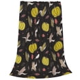 thumbnail image 2 of Honeii yellow Pumpkin Corn Print Fleece Blanket - Throw Blanket for Bed, Sofa, Couch, Camping, and Travel , Microplush Ultra Soft Warm Blanket-80"x60", 2 of 7