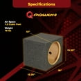 thumbnail image 3 of Open Box QPower 12" Single Sealed Vehicle Subwoofer Enclosure Woofer Box, Gray, 3 of 10