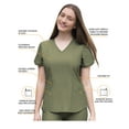 thumbnail image 3 of Adar Pro Heather Core Classic Scrub Set For Women - Tailored V-Neck Scrub Top & Tailored Yoga Scrub Pants, 3 of 7