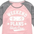 thumbnail image 3 of Instant Message - Skateboarding - Weekend Plans Skate Crew - Toddler & Youth Girls Raglan T-Shirt, 3 of 5