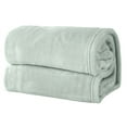 thumbnail image 5 of Great Bay Home Velvet Plush Fleece Solid Warm and Cozy Bed Blanket  (Full / Queen, Desert Sage), 5 of 5
