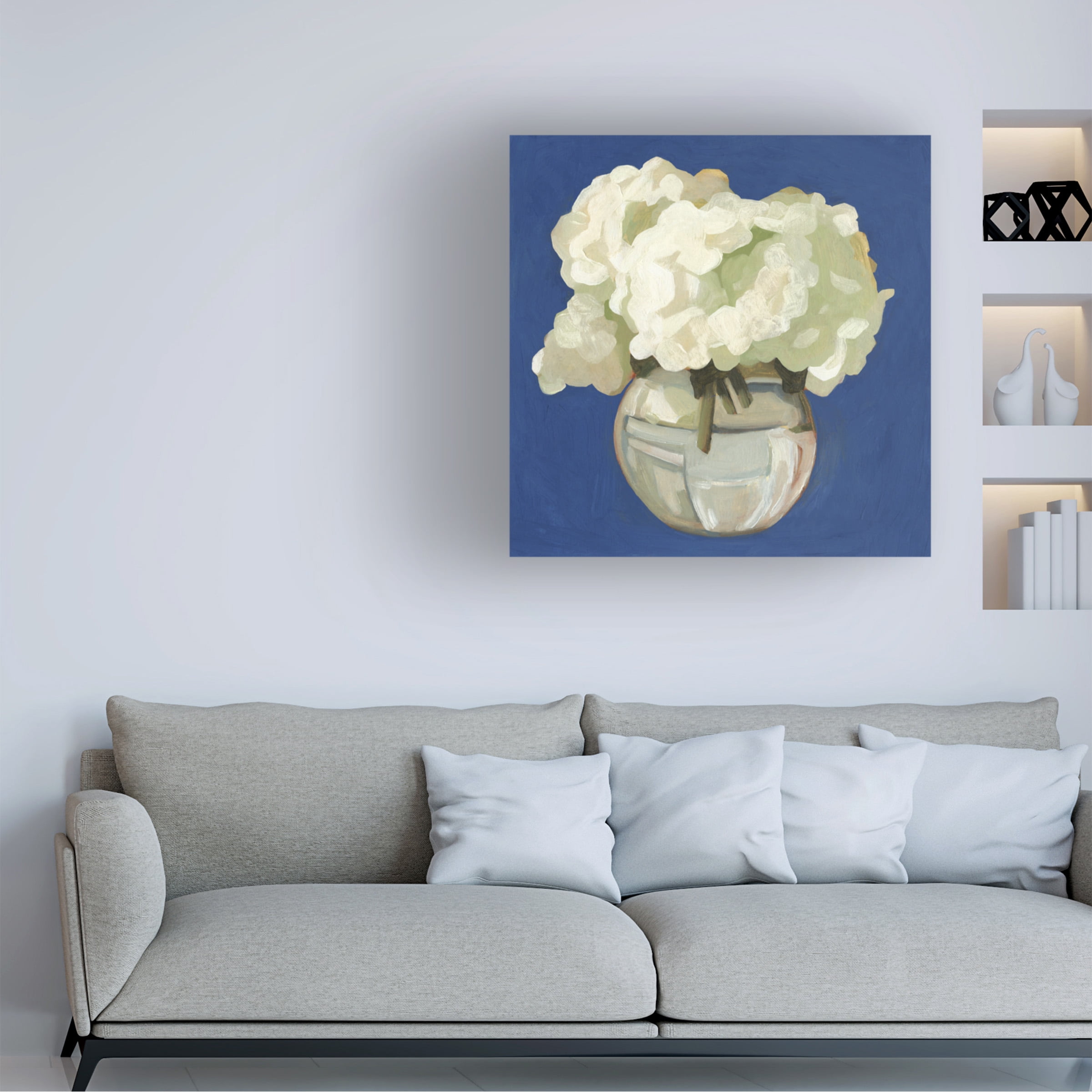 Trademark Fine Art Emma Scarvey White Hydrangeas I Canvas Wall Art - 35x35