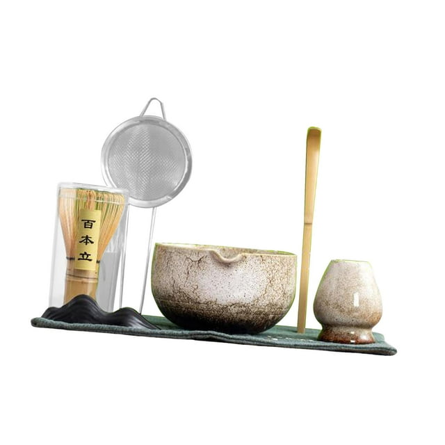 Tnarru 7Pcs Matcha Whisk Set, Traditional Handmade Elegant Japanese Tea Making Tools, Matcha Ceremony Kit for Friend Family Tabletop