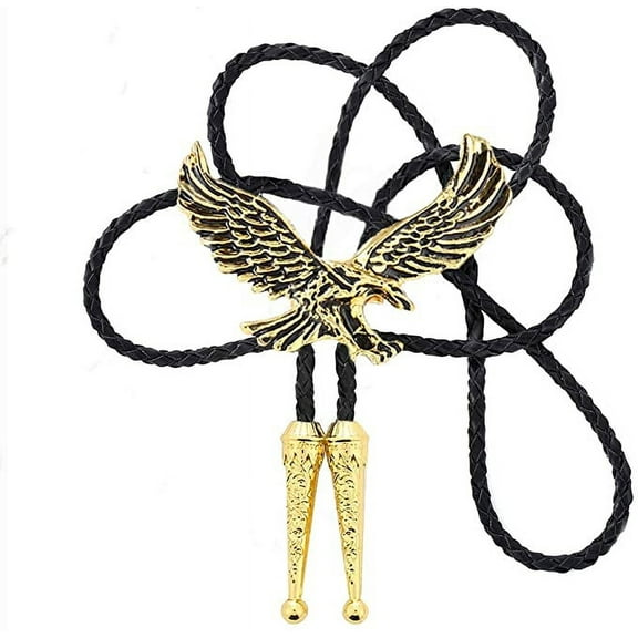 Vintage White Crack Triangle Bolo Tie for Men with Silver Bolo Tie Tips