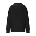 thumbnail image 4 of Women Long Sleeve Solid Color Ribbed Knitted Striped Pullover Hoodie Casual Sweatshirts Top Blouse Lightweight Womens Sweatshirt Womens Sweat Shirt Hoodie Sweatshirt Women Long Zip up Jacket Rose, 4 of 5