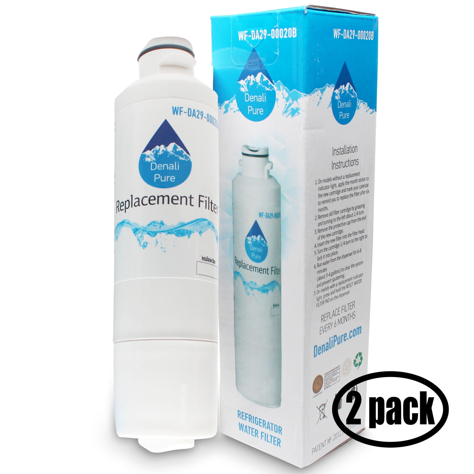 RFG298HDPN Compatible Refrigerator Water and Ice Filter 2 Pack 