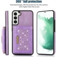 thumbnail image 2 of for Samsung Galaxy S22 Crossbody Wallet Case for Women, Bling Glitter PU Leather Phone Case with RFID Blocking Card Holder Cover for Samsung Galaxy S22 SZ Purple, 2 of 18