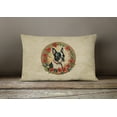 thumbnail image 4 of Boston Terrier Christmas Flowers Throw Pillow 12 in x 16 in, 4 of 4