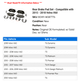 thumbnail image 2 of Rear Brake Pad Set - Compatible with 2015 - 2018 Volvo V60 2016 2017, 2 of 2