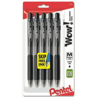 Sksloeg Ballpoint Pens Black No Bleed Black Click Retractable Pens, 8-Count Pack, Smooth Ink Pens, 1.0mm Black Ink, Pens with Super Soft Grip Ball