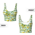 thumbnail image 5 of Fotbe Lemon Pattern Womens' Sports Bra Longline Wirefree Padded with Medium Support Sports Moisture-Wicking Workou Vest,Tank Top-, 5 of 7