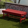 thumbnail image 3 of Wildridge Classic Vineyard Bench, Cardinal Red - Outdoor Weather Resistant Poly Lumber Bench for Patio, Deck, Garden, 3 of 4