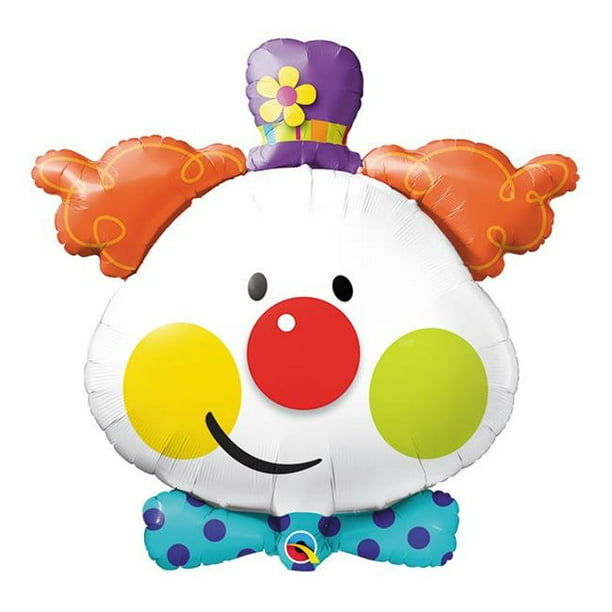 Qualatex 85751 36 in. Cute Clown Shape Flat Foil Balloon
