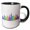 Black/White, variant on 3drose, Chicago City Skyline - Multicolor Line Art, 11oz Two-tone Green Mug