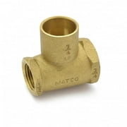 2Pc Matco-Norca 3/4" x 1/2" x 3/4" (FPT x FPT x C) Cast Brass Tee, Lead-Free