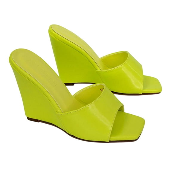 XY London Womens Otis High Heel Wedge Mules