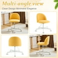thumbnail image 5 of Ktaxon Armless Home Office Desk Chair Cute Mid Back Vanity Stool Teddy Velvet Swivel Task Chairs with Wheels Yolk Yellow, 5 of 9