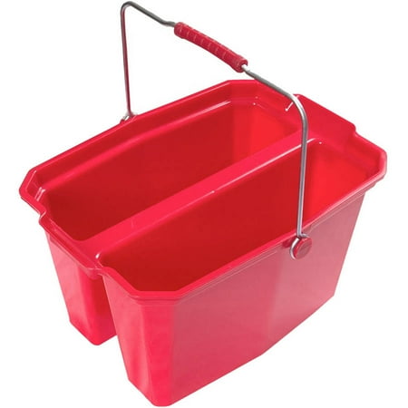 Quart Red Bucket - Laitner Brush Company 19 Quart Double Mop Bucket, Red