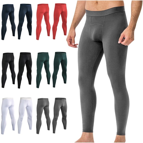 SGFCWSX Men's Compression Pants High Elastic Quick Dry Base Layer Tights for Running Gym Basketball Yoga Training Gray Size M