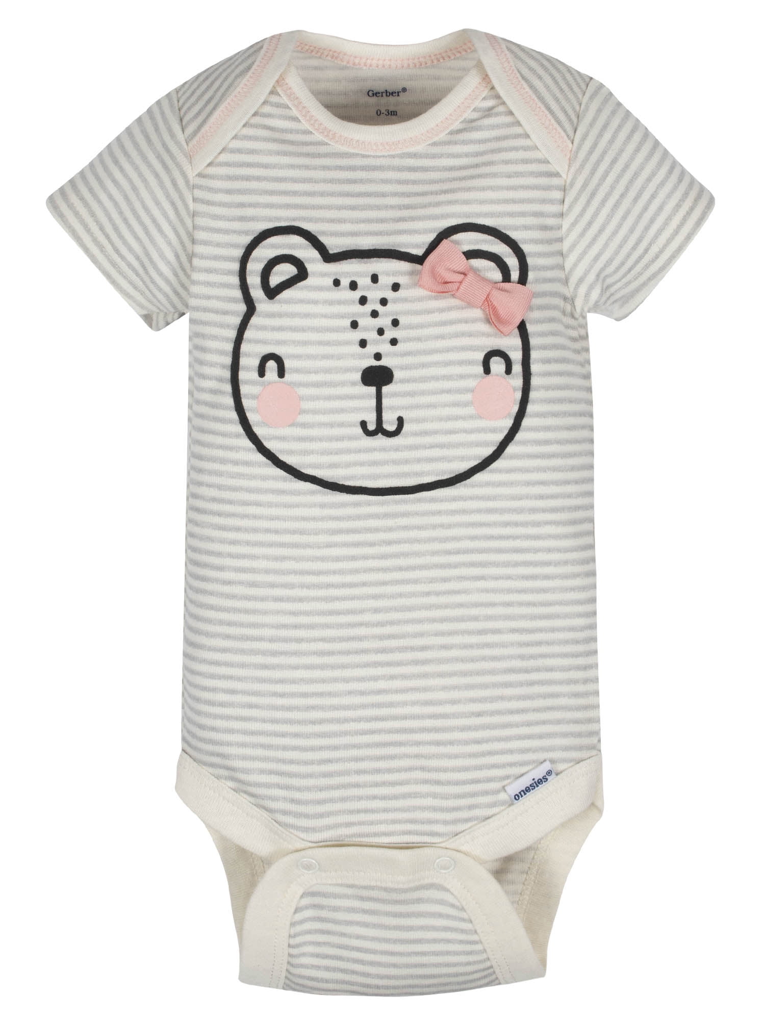 Organic Cotton Short Sleeve Onesies Bodysuits, 3Pk (Baby Girl)