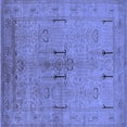 thumbnail image 1 of Ahgly Company Machine Washable Indoor Square Oriental Blue Industrial Area Rugs, 4' Square, 1 of 4