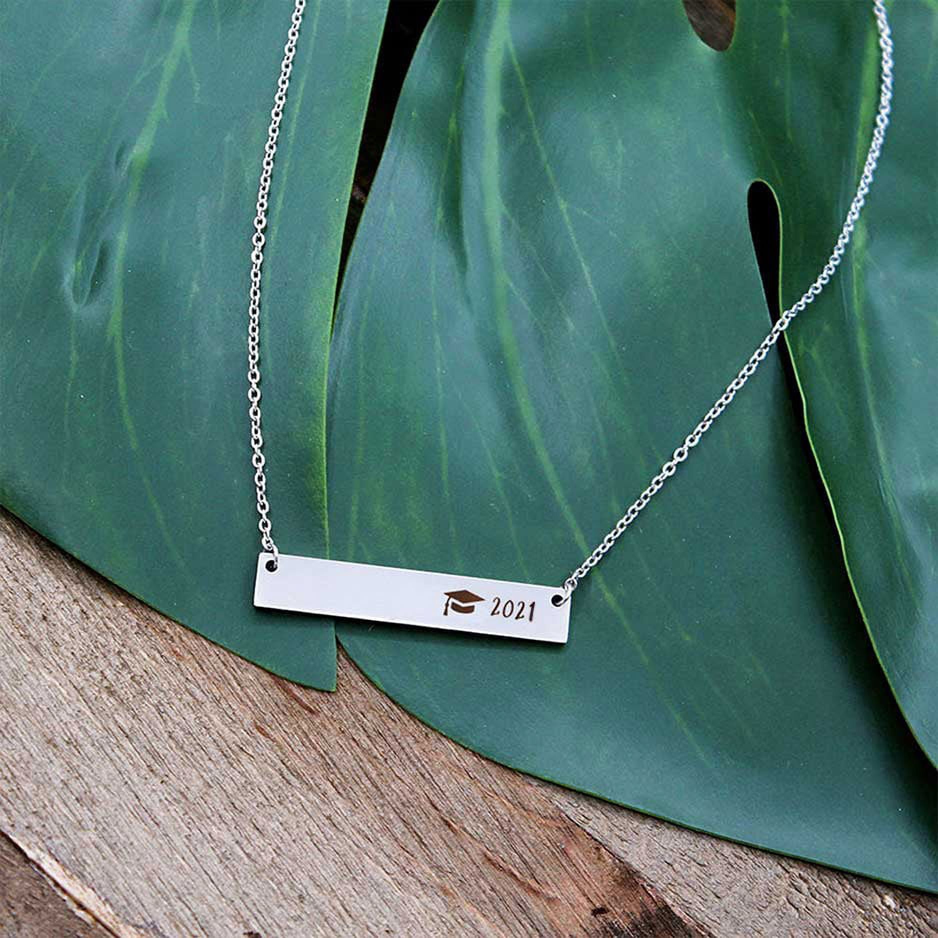 Anavia Graduation Gift for Her -  2021 College Graduation Gifts for Friend  -  New Beginnings Graduation Gift for Daughter  -  Stainless Steel Bar Necklace