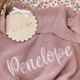 thumbnail image 1 of Personalised Knitted Blanket- Rose, 1 of 4