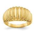 thumbnail image 4 of 14K Yellow Gold High Polished Ribbed Dome Ring Size 5.5, 4 of 6