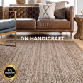 thumbnail image 4 of DN HANDICRAFT Farmhouse Rug Genuine Beige Rectangle Handmade Reversible Braided Jute Area Rug for Living Room (3x6 Sq Feet), 4 of 4