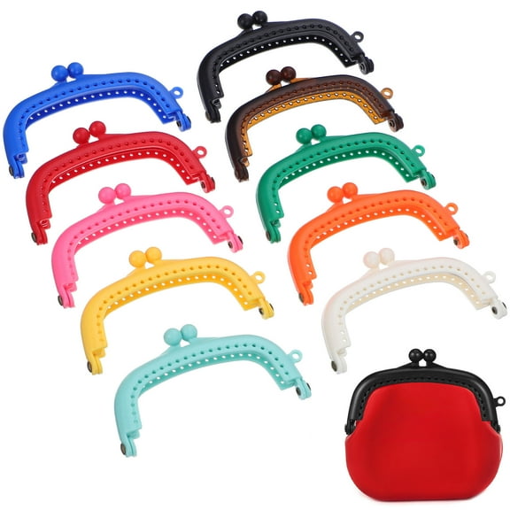 ibasenice Coin Purse Clasp Purse Handles Assorted Color For Bag Making Supplies Handmade Bags 10Pcs
