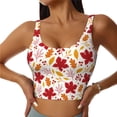 thumbnail image 1 of Fotbe fall laef Maple Sujetador Deportivo Largo sin Aros para Mujer con Almohadillas y Soporte Medio, Transpirable y Absorbente, Camiseta Tipo Chaleco o Tank Top-X-Large, 1 of 8