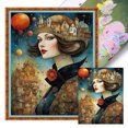 thumbnail image 1 of (11CTACC-5502__C__40X50) Hilo algodón ecológico bordado 11CT 3 hebras impresión 40*50cm kit serie personajes punto cruz mujer retro, 1 of 9